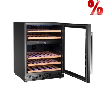 VYNO ŠALDYTUVAS, 2 zonų, Arktic, 230L, Juodas, 569x595x(H)1215mm-Hendi